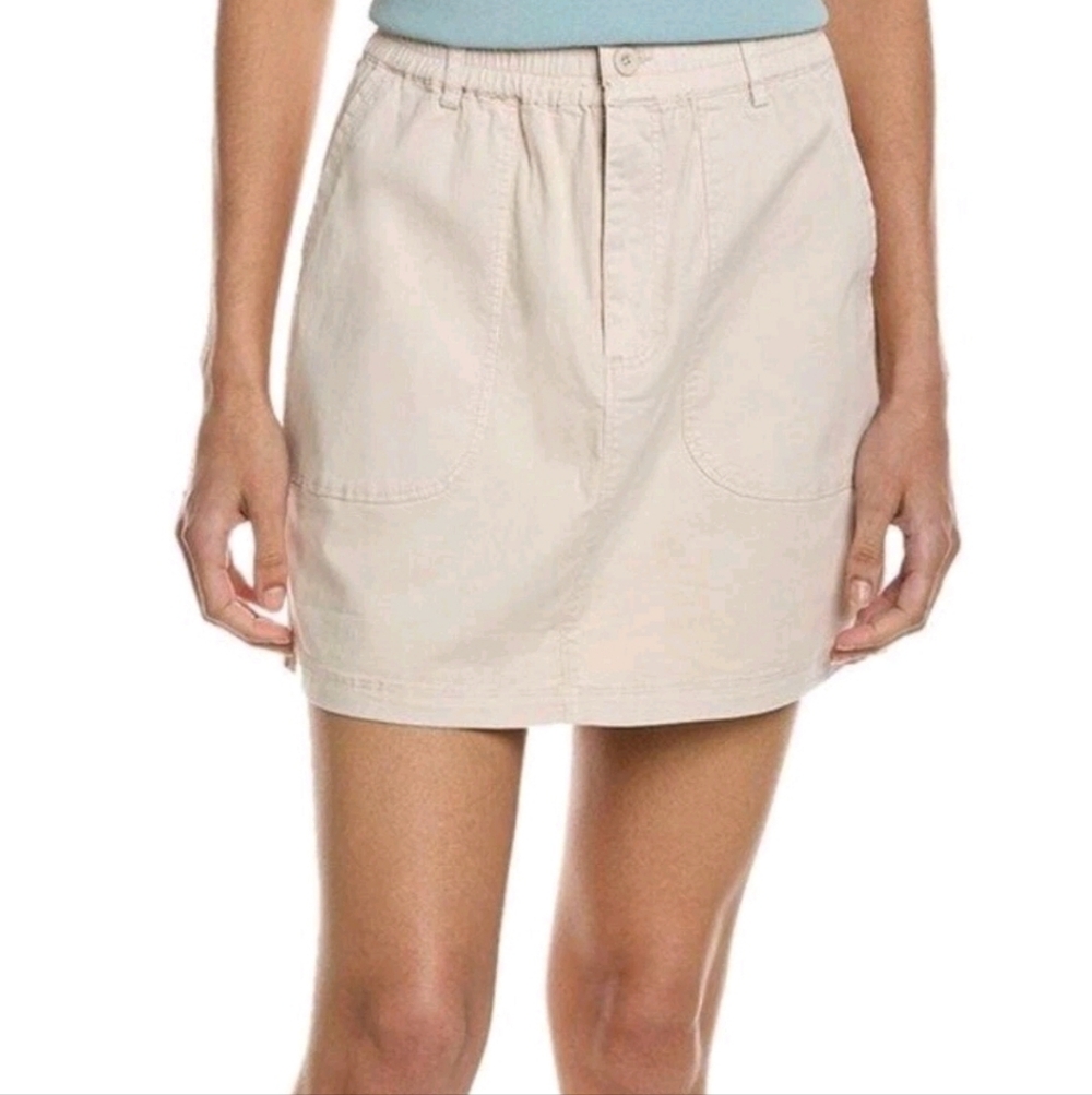 Michael Stars Womens Twill Cement Monroe Casual Mini Skirt Plus Size 1X NEW